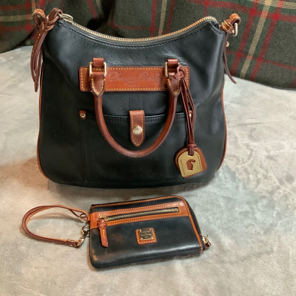 Dooney & Bourke Florentine Vacchetta Leather Satchel and Matching Wallet Set
